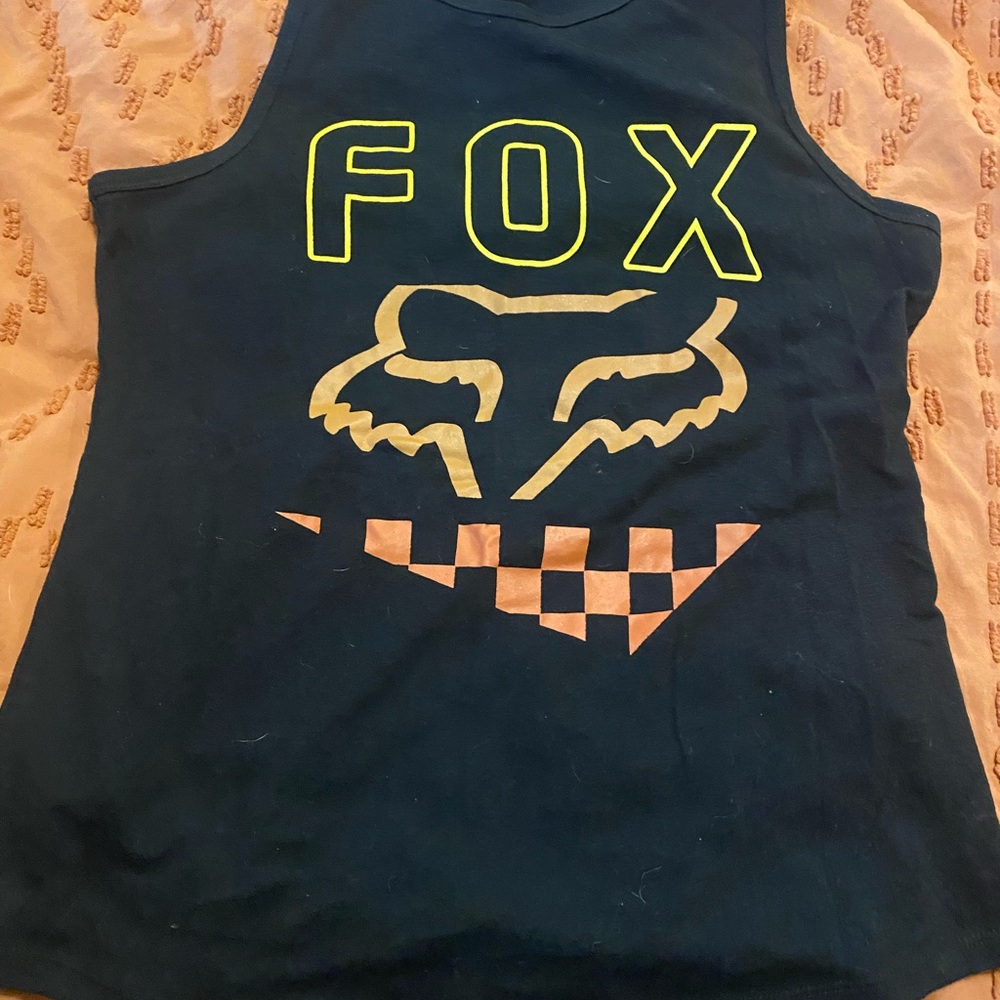 Fox women’s  Black Tank with Yellow and Orange Design